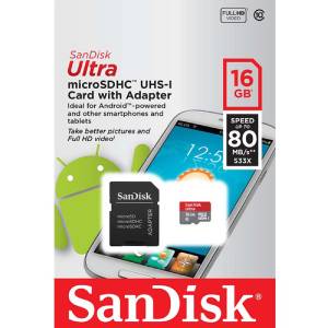 مموری کارت Sandisk Micro SD 16GB 80MB/S 533X