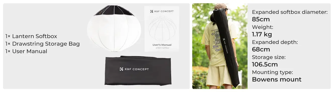 سافت باکس بالونی کی اند اف سایز K&F Softbox Lantern 85cm