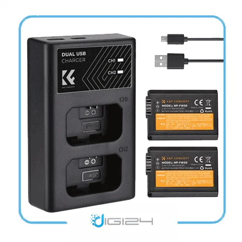 شارژر دوبل باتری کی اند اف K&F مدل NP-FW50