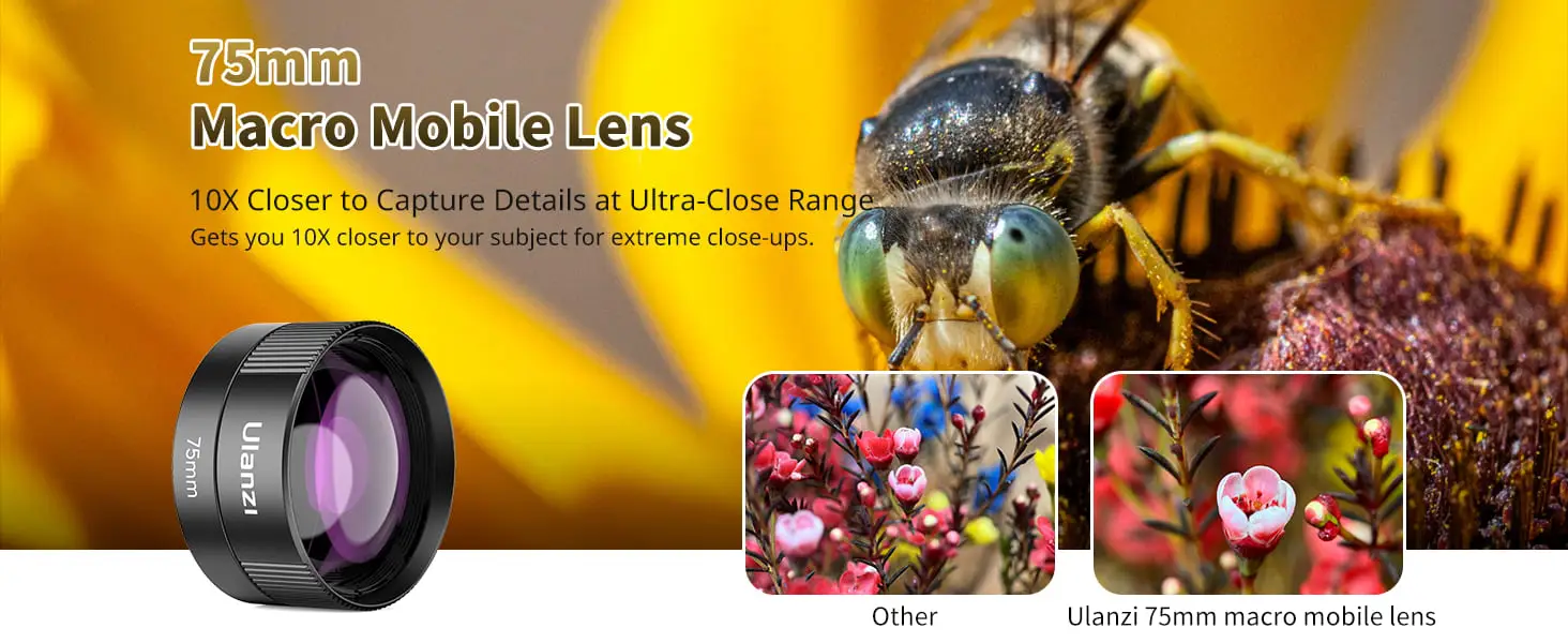 لنز ماکرو کلیپسی موبایل اولانزی Ulanzi 75mm Macro Phone Lens