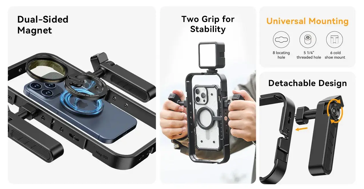 کیج و ریگ موبایل مغناطیسی اولانزی مدل Ulanzi MG-001 Magnetic