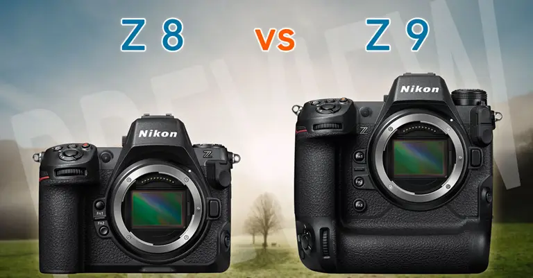 مقایسه دوربین Nikon Z8 Mirrorless با Nikon Z9 Mirrorless