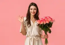 ژست عکاسی با دسته گل