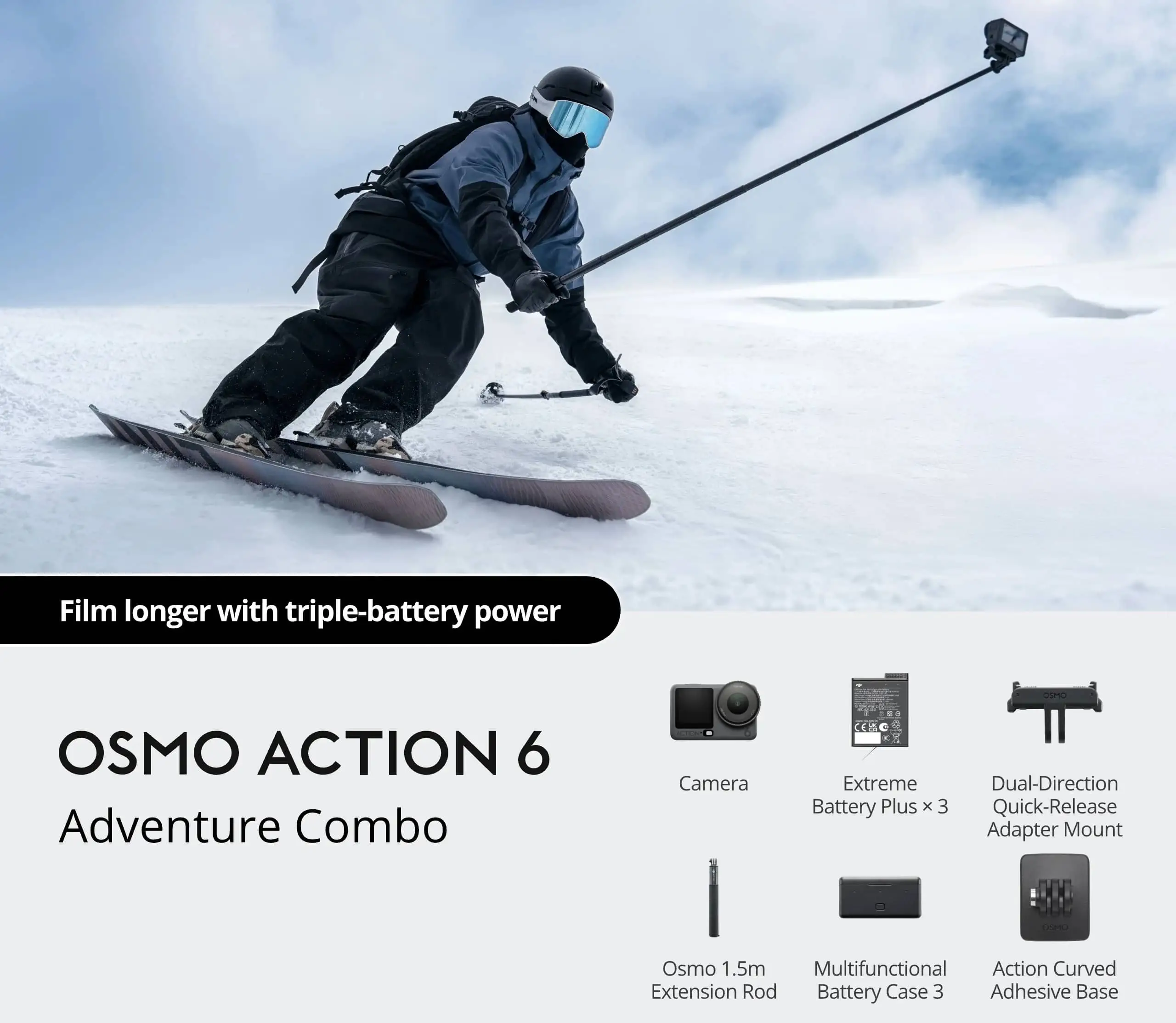 دوربین ورزشی دی جی آی مدل DJI Osmo Action 6 Adventure Combo